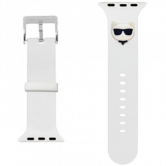 Ремешок CG Mobile Lagerfeld Silicone Choupette Head для Apple Watch 38/40/41 мм белый