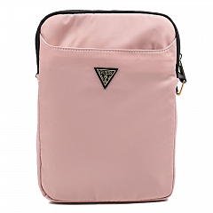 Сумка через плечо Guess Nylon Tablet bag with Triangle metal logo для планшетов 10" розовая