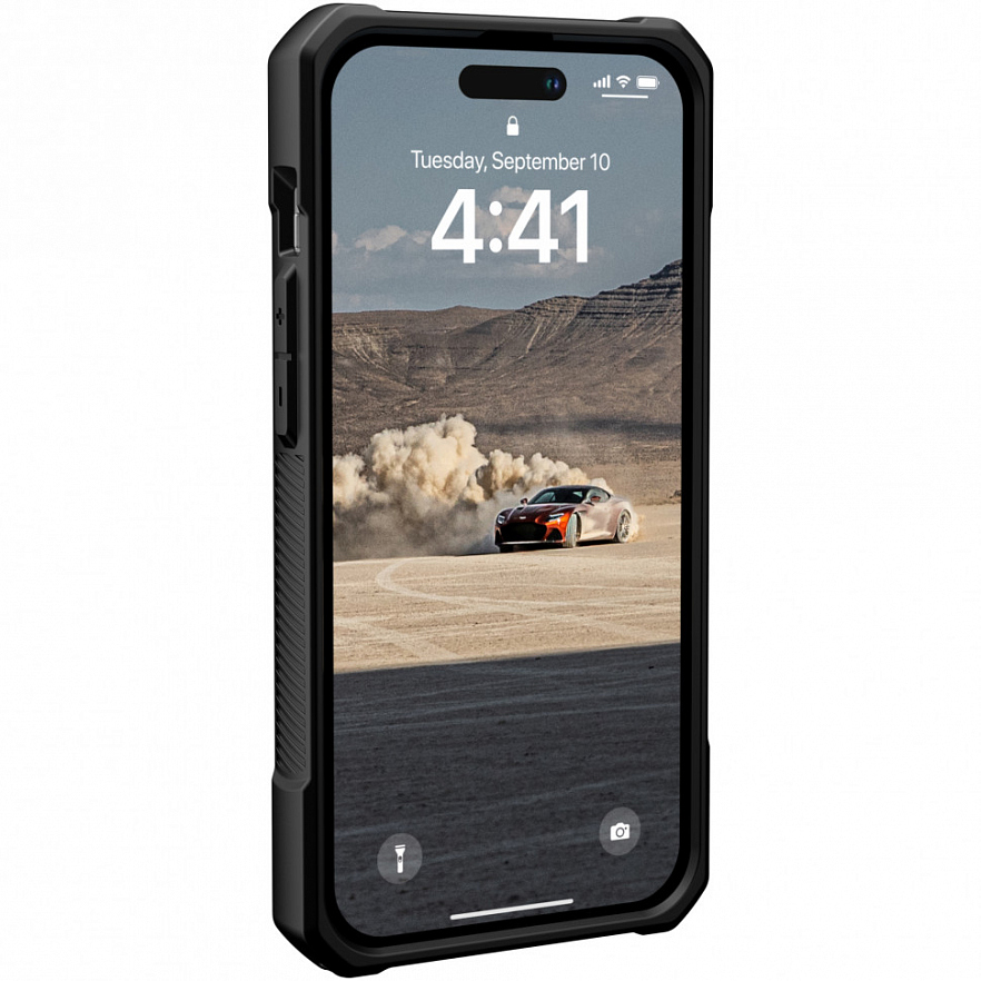 Чехол Uag Monarch для iPhone 14 Pro чёрный карбон (Carbon Fiber)