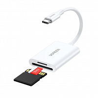 Картридер многофункциональный UGREEN CM265 (35506) USB-C - SD+TF 3.0 белый