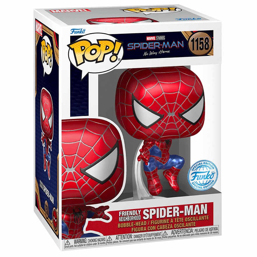 Коллекционная фигурка Funko POP! Bobble Marvel Spider-Man No Way Home Friendly Neighborhood S-M MT (Exc) (1158) 69232