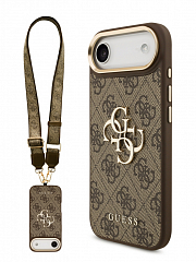 Чехол Guess Crossbody для iPhone Air с ремешком коричневый