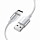 Кабель UGREEN US288 (60132) USB-A 2.0 to USB-C Cable Nickel Plating Aluminum Nylon Braid (1.5 метра) серебристый/белый