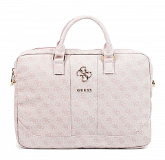 Сумка Guess для ноутбуков 15 -  4G Bag с металлическим логотипом розовая