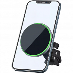 Автодержатель Wiwu Liberator Magnetic Wireless Charger CH-308 15W с беспроводной зарядкой чёрный