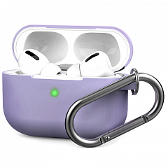 Чехол Royal Edition Silicone Case с карабином для AirPods Pro лавандовый