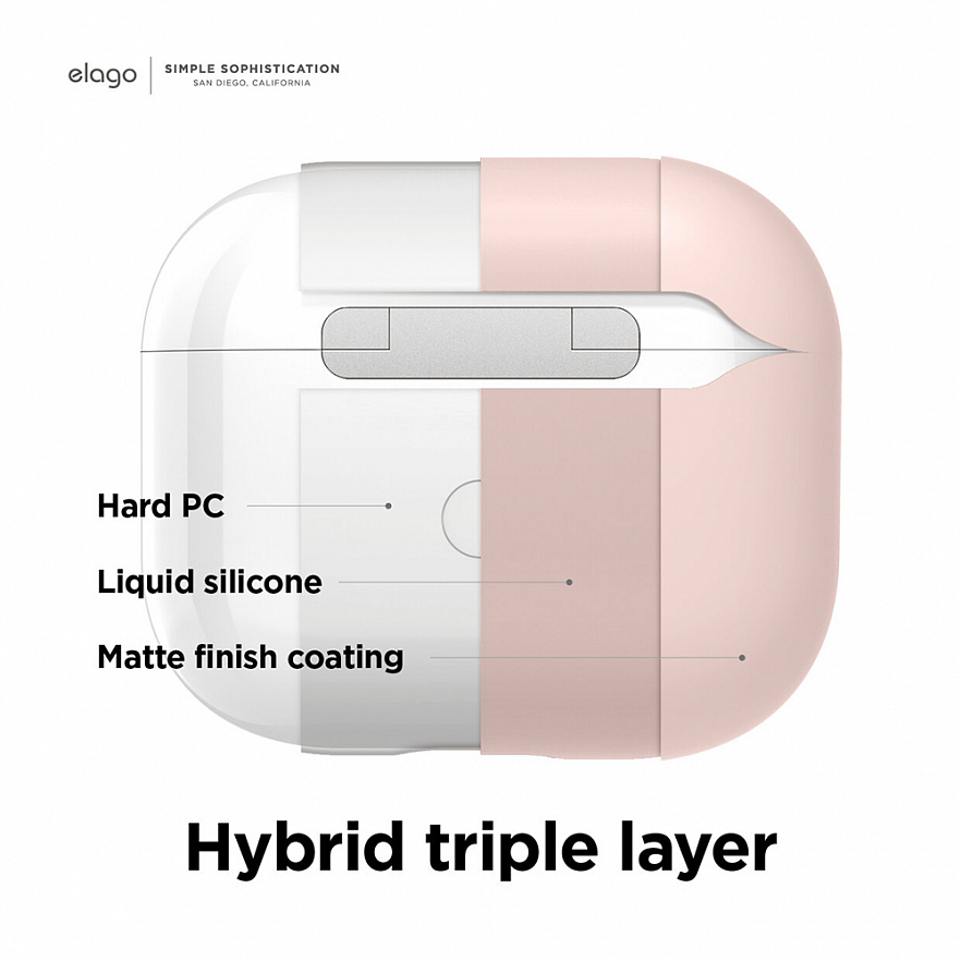 Чехол Elago Liquid Hybrid Basic Case для AirPods 3 розовый (Lovely Pink) 