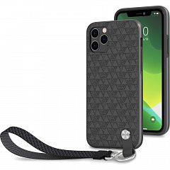 Чехол Moshi Altra для iPhone 11 Pro чёрный (Shadow Black) с ремешком на запястье