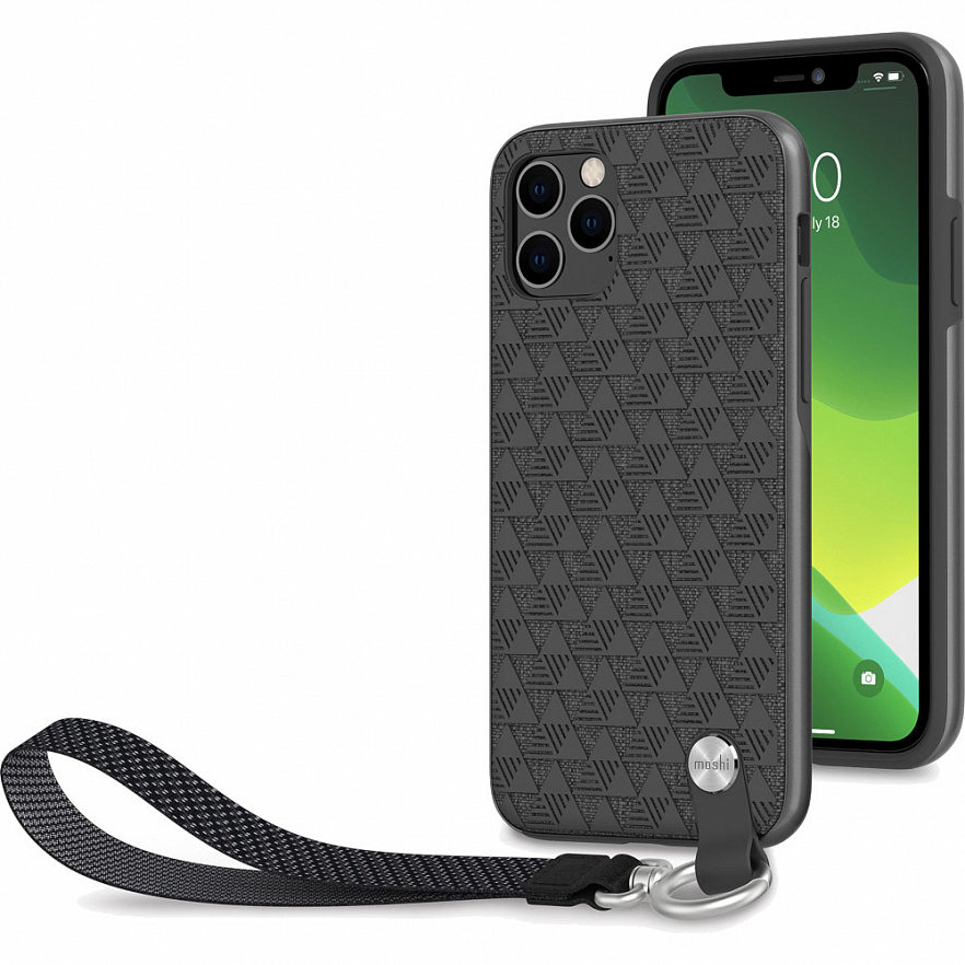 Чехол Moshi Altra для iPhone 11 Pro чёрный (Shadow Black) с ремешком на запястье