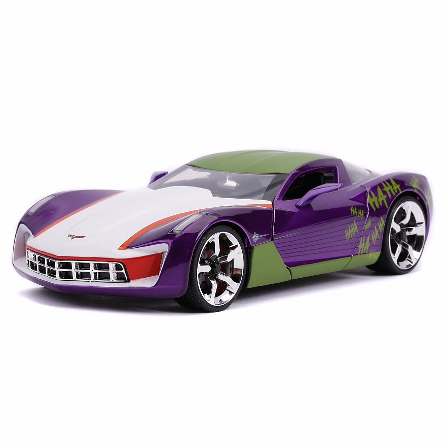 Набор Jada Toys машинка с фигурой Hollywood Rides Chevy Corvette Stingray Concept W/Joker Figure 2.75"+1:24 31199