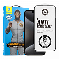 Защитное стекло BlueO Narrow border Anti-Static для iPhone 15/14 Pro Black (антистатик)