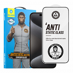 Защитное стекло BlueO Narrow border Anti-Static для iPhone 15/14 Pro Black (антистатик)