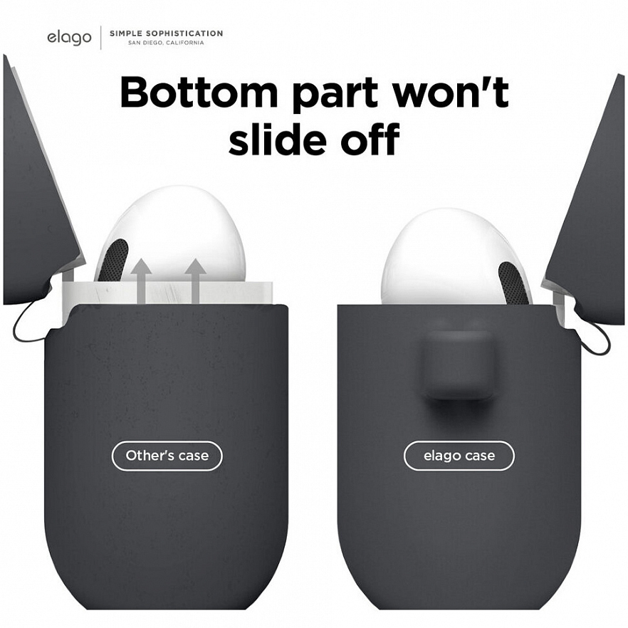 Чехол Elago Silicone Hang Case для AirPods 3 тёмно-серый (Dark Grey) 