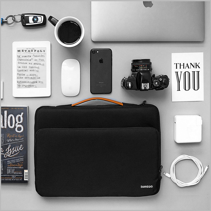 Сумка Tomtoc Defender Laptop Handbag A14 для ноутбуков 16" чёрная (Black)