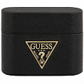 Чехол Guess Saffiano PU Leather Case Metal Logo для AirPods Pro чёрный