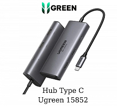 Конвертер UGREEN CM498 (15852) USB-C to2*USB-A 3.0+USB-C 3.0+2*HDMI+PD