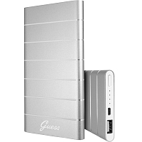 Внешний аккумулятор Guess Aluminium Stripes 5000 мАч серебристый (GUPBALSTSI)