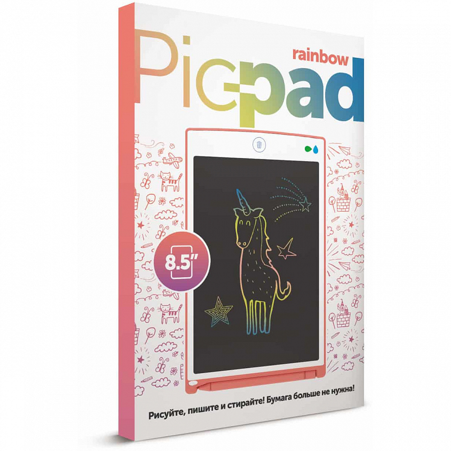 Планшет для рисования Назад К Истокам с ЖК-экраном Pic-Pad Rainbow Color розовый (PPPINK)