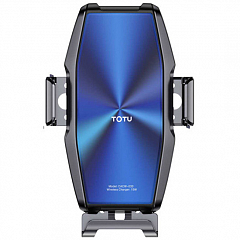 Автоматический автодержатель с функцией беспроводной зарядки TOTU Armour Series 15W синий / серый (CACW-033)