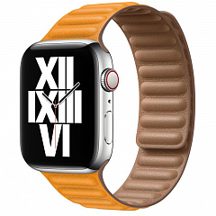 Ремешок EcoLeather Link для Apple Watch 42/44/45 мм оранжевый (Califorina Poppy)