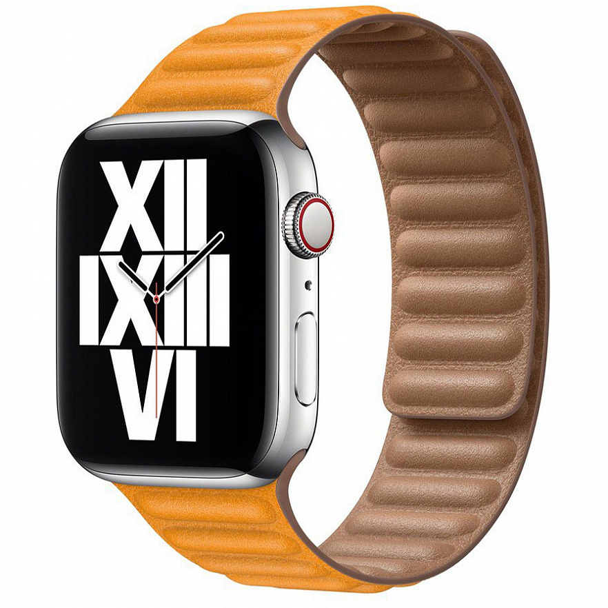 Ремешок EcoLeather Link для Apple Watch 42/44/45 мм оранжевый (Califorina Poppy)