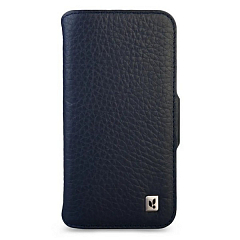 Чехол Vaja Wallet для iPhone 17 Pro Max книжка из кожи синего цвета