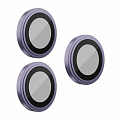 Защитное стекло Blueo Camera lens Armor metal для камеры iPhone 14 Pro/14 Pro Max Фиолетовое (3 шт+install)