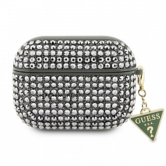 Чехол CG Mobile Guess для Airpods Pro 2 Diamond Rhinestone with Triangle charm Green - Зелёный