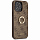 Чехол CG Mobile Guess PU 4G + Ring Hard для iPhone 14 Pro Max коричневый