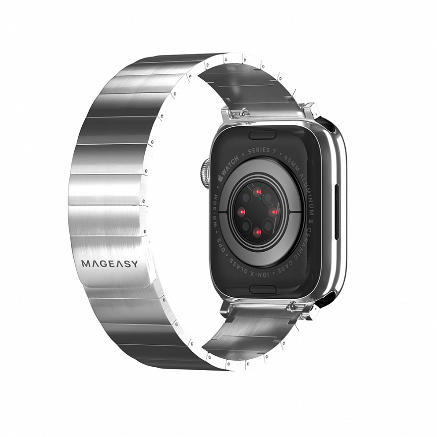 Ремешок MAGEASY Maestro M Magnetic Stainless Steel для Apple Watch 42/44/45/49 мм серебристый