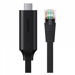 Кабель UGREEN CM204 (80186) USB-C to RJ45 Ethernet Cable 1,5 м чёрный