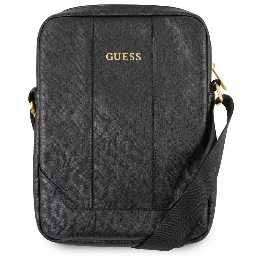 Сумка через плечо Guess для планшетов 10" Saffiano look чёрная