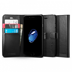 Чехол Spigen Wallet S для iPhone 7 (Айфон 7) чёрный (SGP-042CS20545)