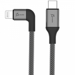 Кабель j5create USB-C to Lightning Cable (1.2 метра) чёрный (JALC15B)