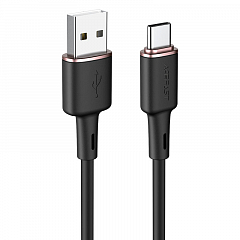 Кабель ACEFAST C2-04 USB-A to USB-C zinc alloy silicone charging data cable (1,2 метра) чёрный