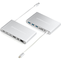 USB-хаб HyperDrive Ultimate 11-in-1 USB-C Hub серебристый (GN30-SILVER)