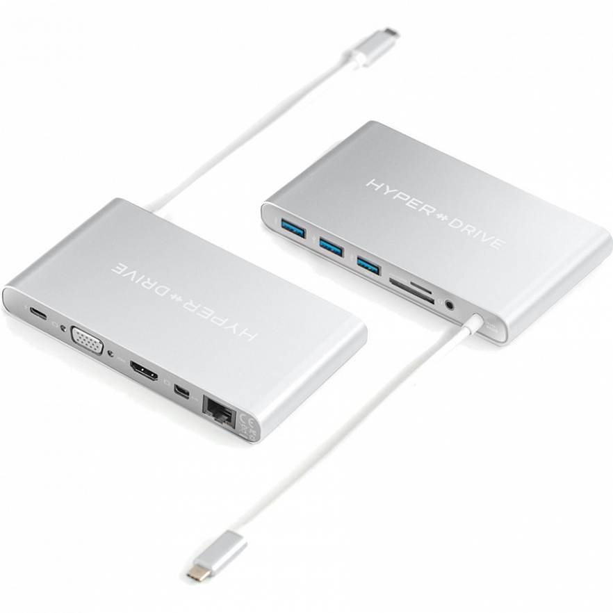 USB-хаб HyperDrive Ultimate 11-in-1 USB-C Hub серебристый (GN30-SILVER)