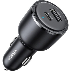 Автомобильное зарядное устройство UGREEN CD239 (90645) USB-C PD+USB-A 63W Fast Car Charger без кабеля