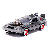 Модель машинки Jada Toys: Hollywood Rides Back to the Future 3 (1:24) Time Machine Primer Brushed Raw Metal