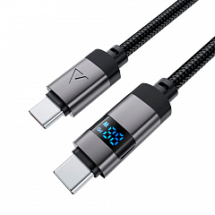Кабель ACEFAST C15-03 USB-C to USB-C с цифровым дисплеем (1.2 метра) черный