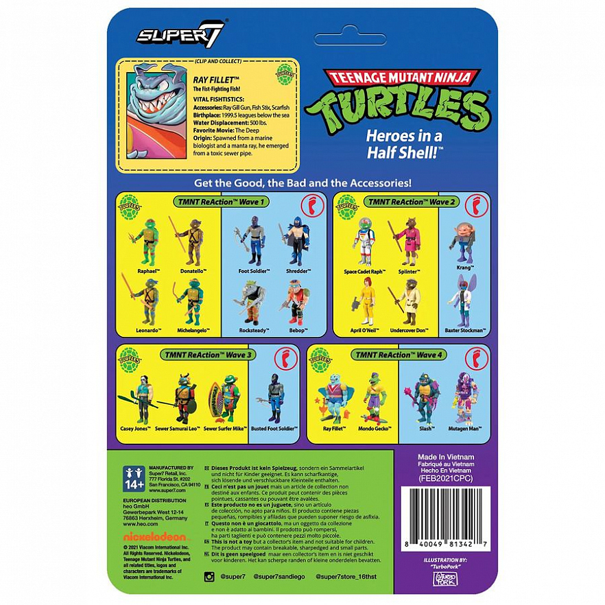 Коллекционная фигурка TMNT Ray Fillet (TMNTW04-RAY-01)