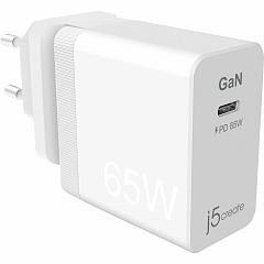 Сетевое зарядное устройство j5create 65W GaN PD USB-C Mini Charger (JUP1365)