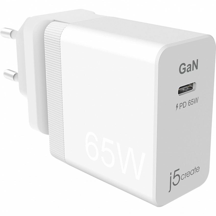 Сетевое зарядное устройство j5create 65W GaN PD USB-C Mini Charger (JUP1365)
