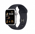 Часы Apple Watch SE 44 мм - черный силиконовый ремешок (midnight)