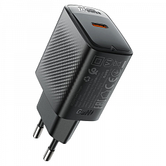 Сетевое зарядное устройство Acefast A104 USB Type-C PD25W GaN чёрное (AF-A104-BK)