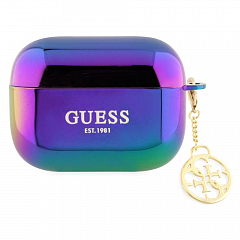 Чехол CG Mobile Guess для Airpods Pro 2 PC/TPU with 4G Charm Iridescent Black - Радужный чёрный