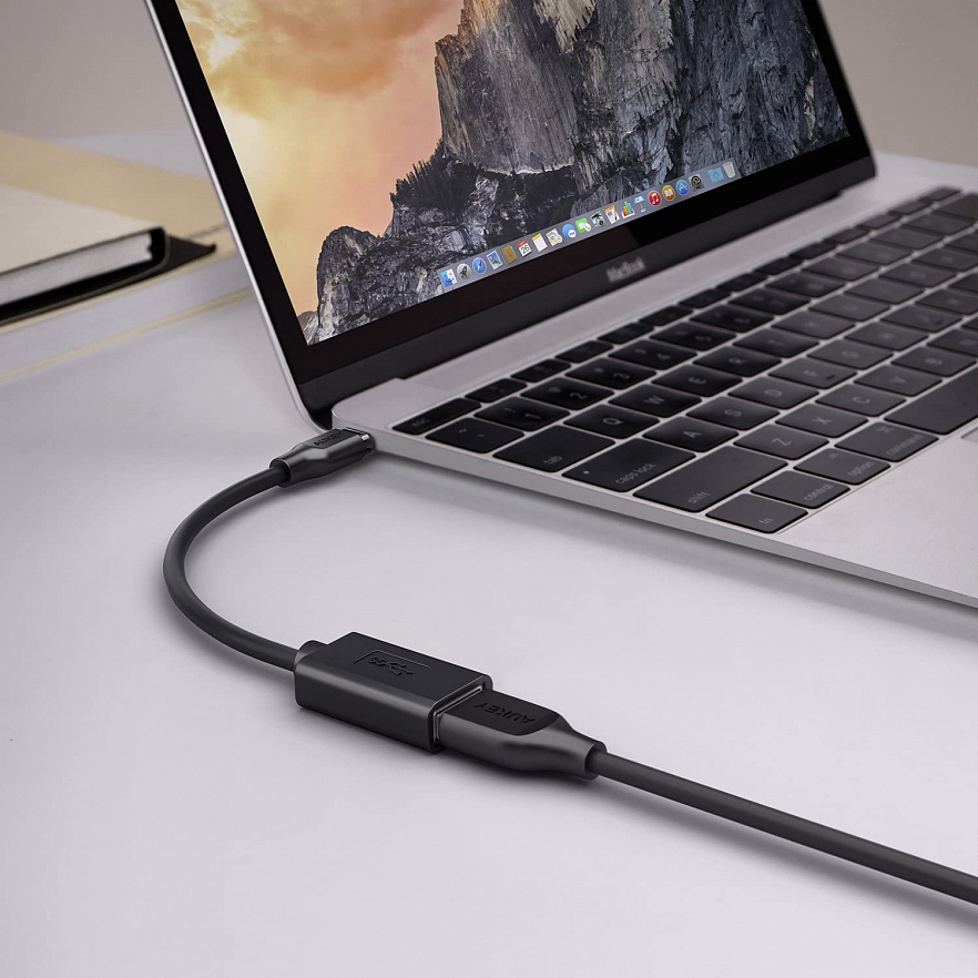 Комплект адаптеров Aukey USB-C to USB 3.0 (2 шт) чёрные (CB-A26)