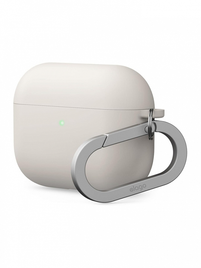 Чехол с карабином Elago Liquid Hybrid для AirPods Pro 3 бежевый