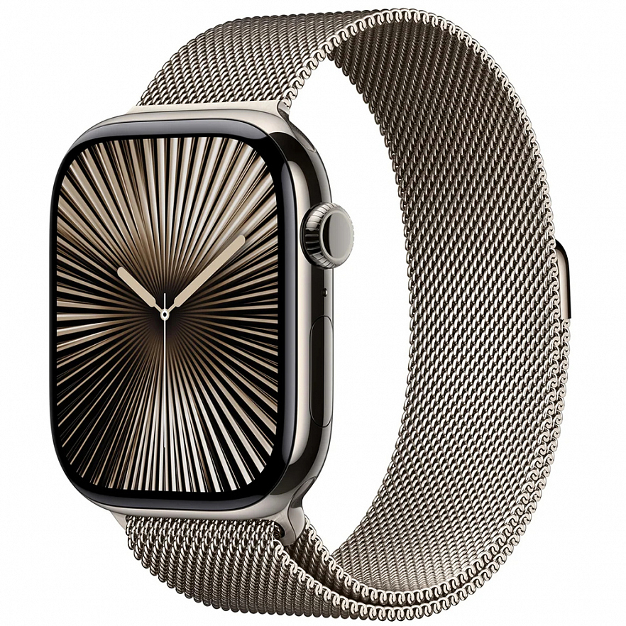Умные часы Apple Watch Series 10 46 мм, GPS + Cellular, титан серебристый, миланский ремешок серебристый M/L