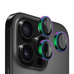 Защитное стекло на камеру BlueO Camera lens Armor Aluminium для iPhone 16 Pro/16 Pro Max, 3 шт. (+installer) Разноцветный